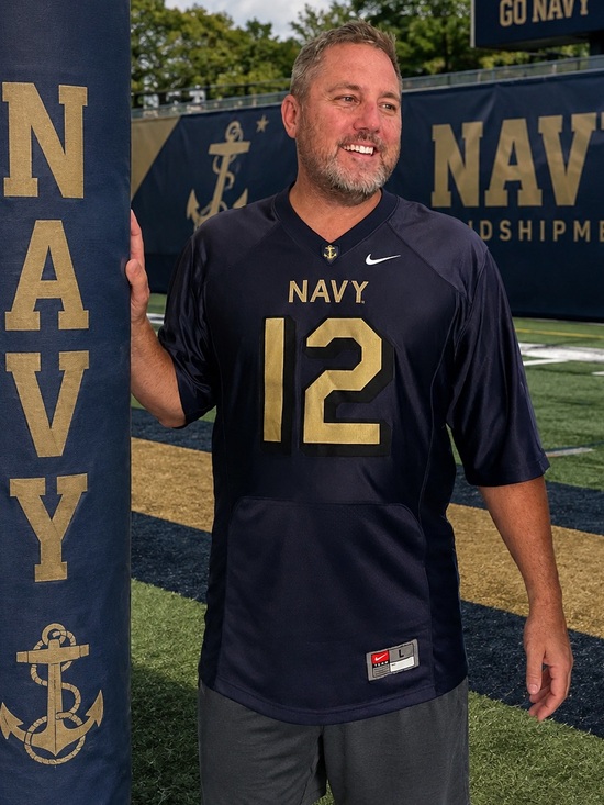 Nike Other - Nike Navy Midshipmen Football Jersey Men’s L #12 Pro Combat Stitched NCAA